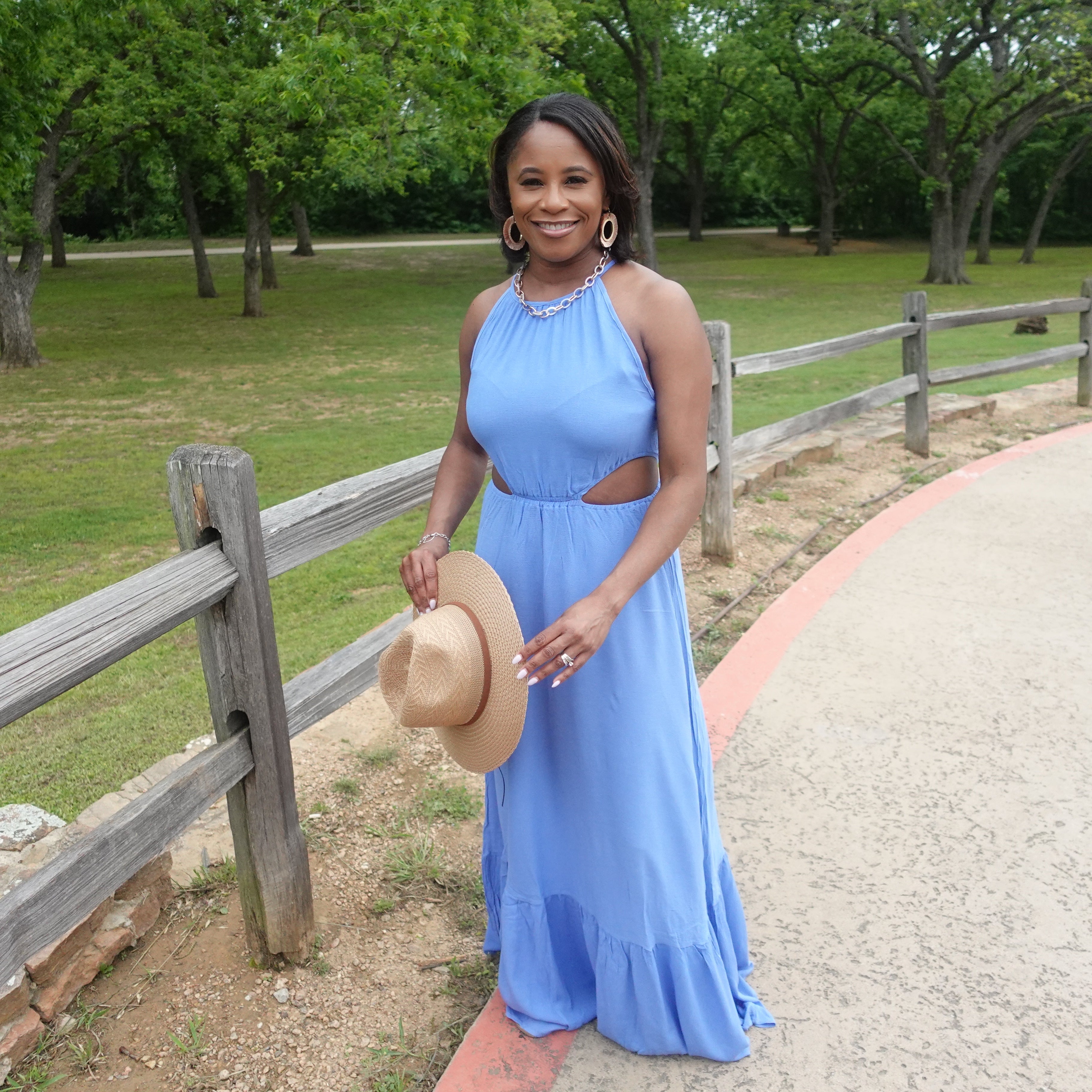 Flowy Cutout Maxi Dress ChicQute Flowy Cutout Maxi Dress ChicQute