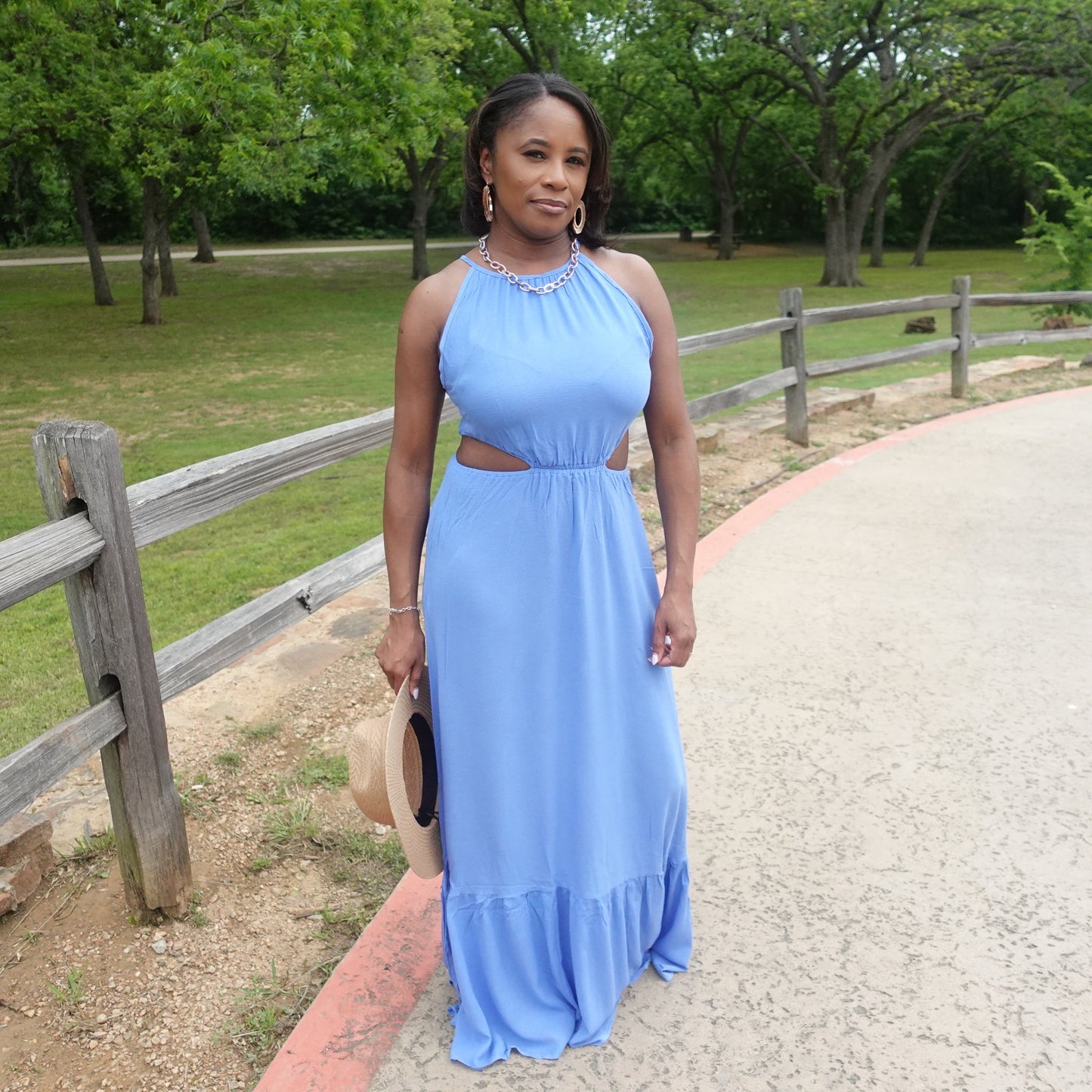 Flowy Cutout Maxi Dress