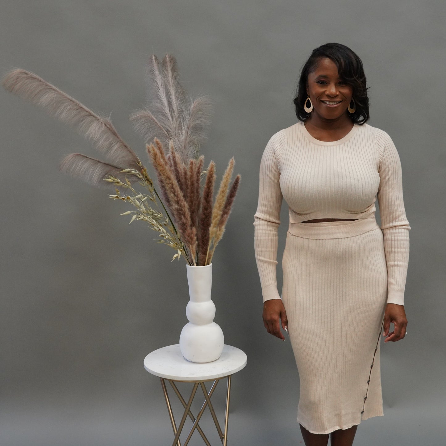 Cut Out 2 Piece Knit Set