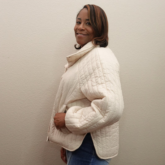 Cream Quilted Jacket