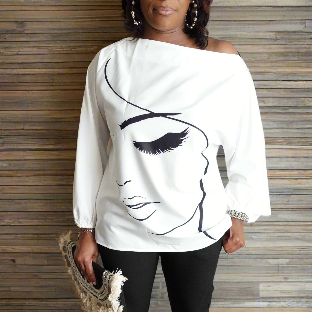 Abstract Figure Print Top