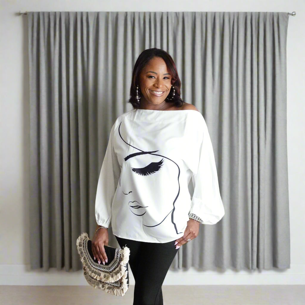 Abstract Figure Print Top