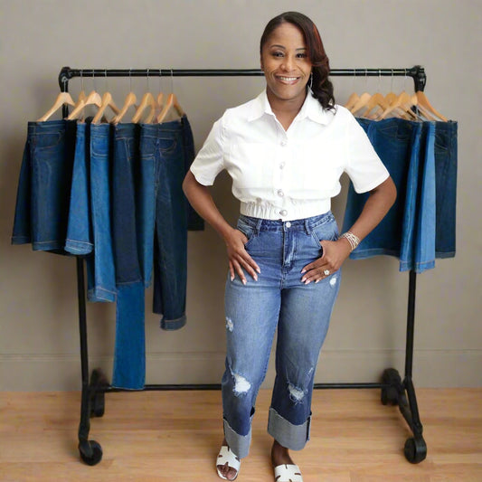 Straight Leg Cuffed Jean