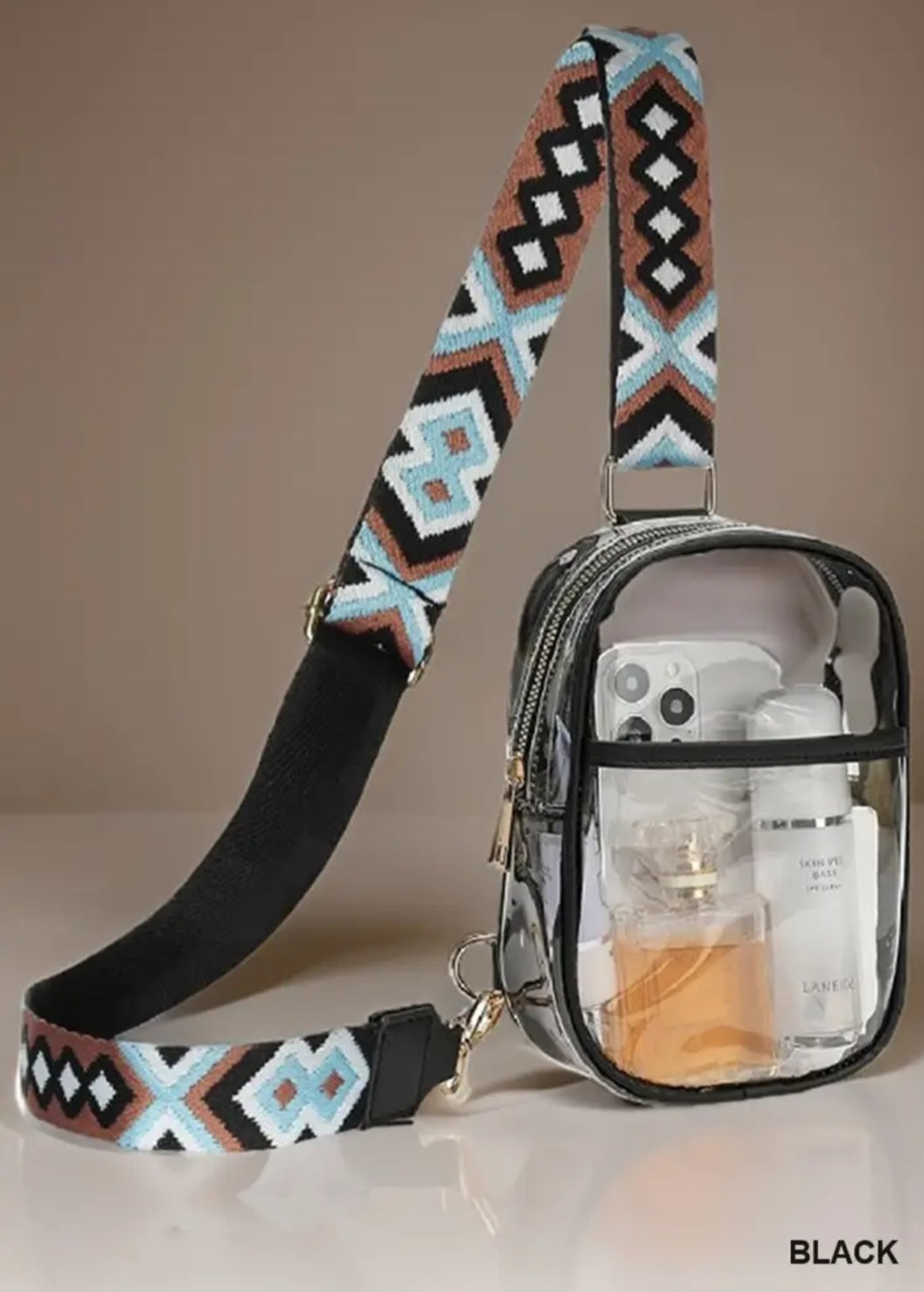 Clear Sling Bag With Guitar Strap