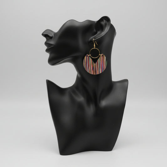 Striped Print Wooden Earring