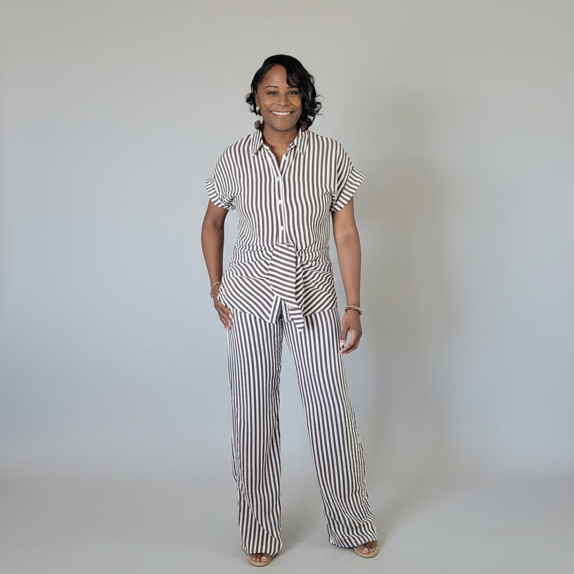Run That Back/ Stripe Pant Set