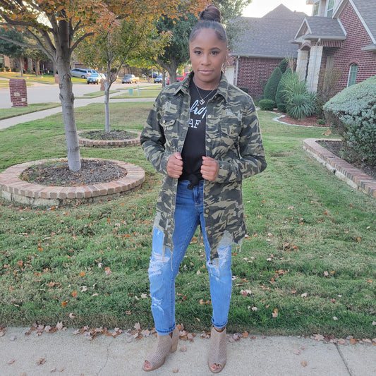 Distressed Camo Jacket