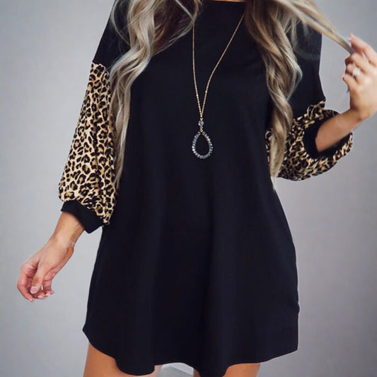 Balloon Sleeve Swing Dress