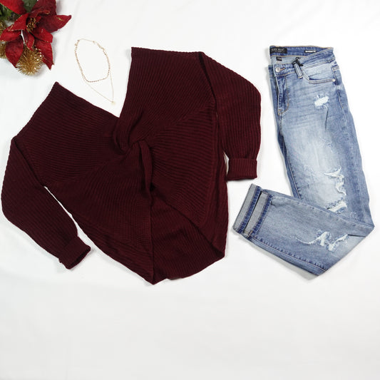 Twisted Back Sweater
