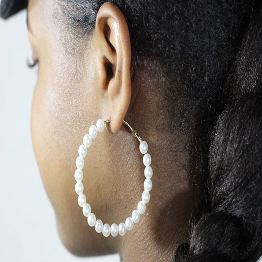 Pearl Hoop Earrings