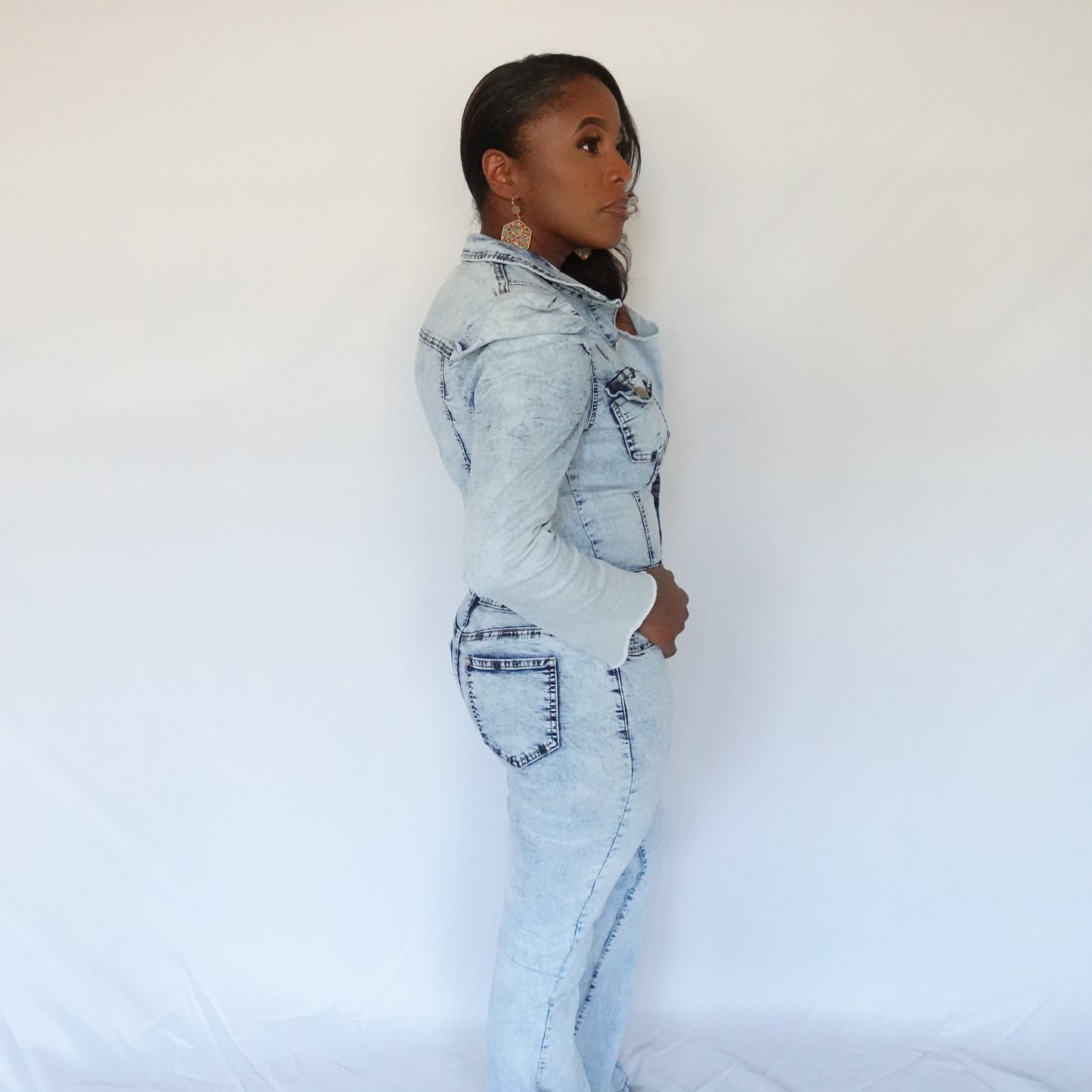 Light Wash Denim Jumpsuit