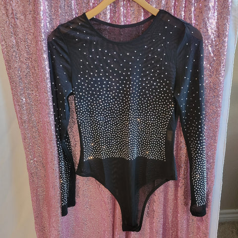 Rhinestone Mesh Bodysuit