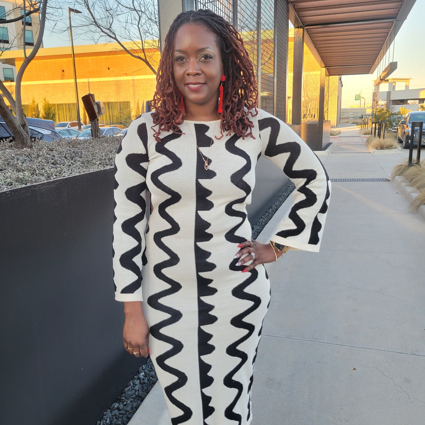 Abstract Sweater Dress