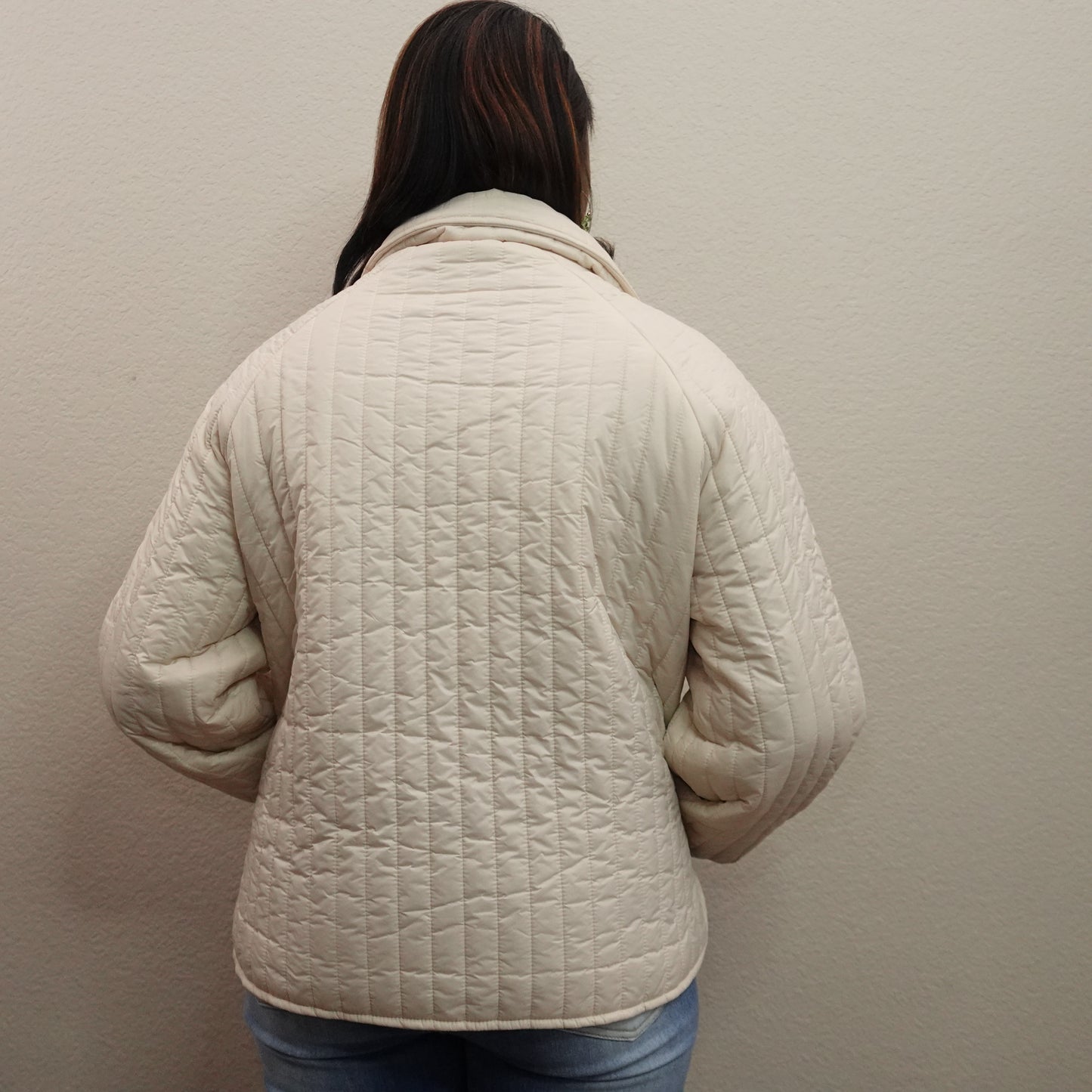 Cream Quilted Jacket