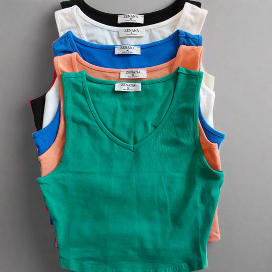 Cotton V-Neck Tank Top