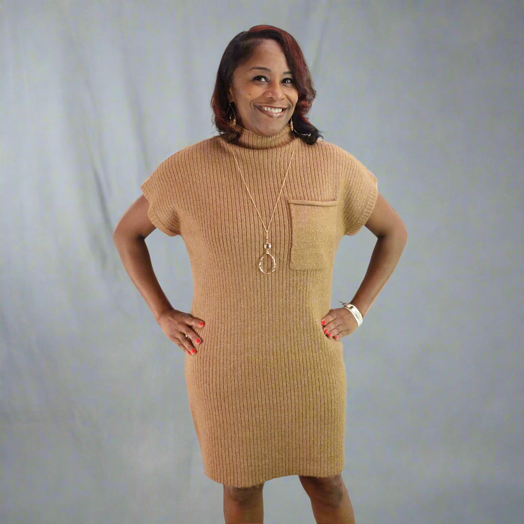 Mock Neck Sweater Dress
