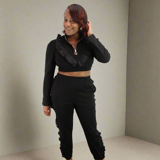 Ruffle Detail Pant Set