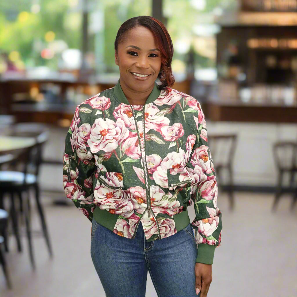 Floral Bomber Jacket