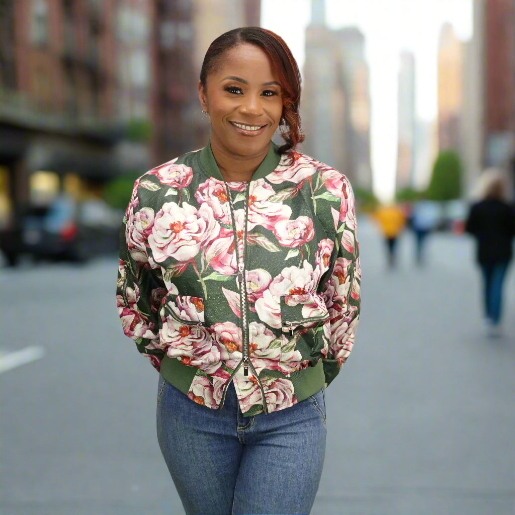 Floral Bomber Jacket