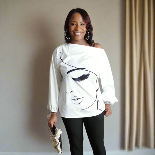 Abstract Figure Print Top