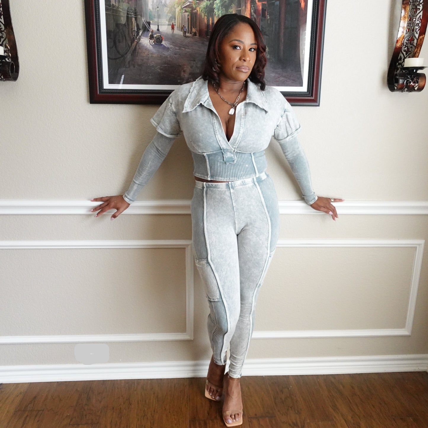 Mineral Wash/Cargo Legging Set