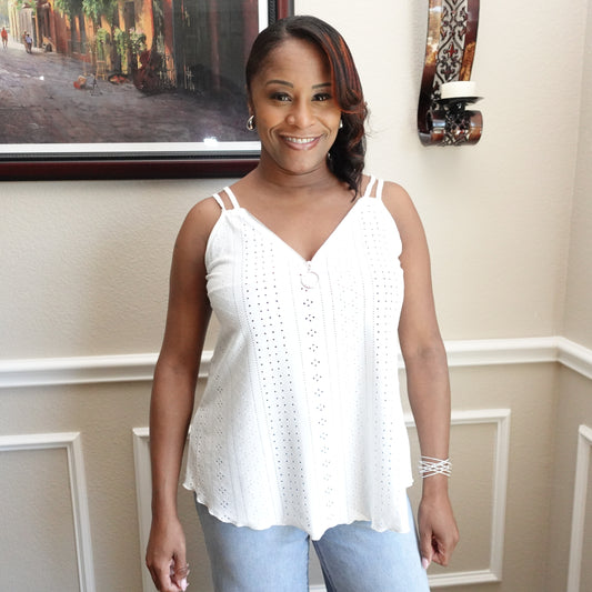 Eyelet Trim/ Cami Top