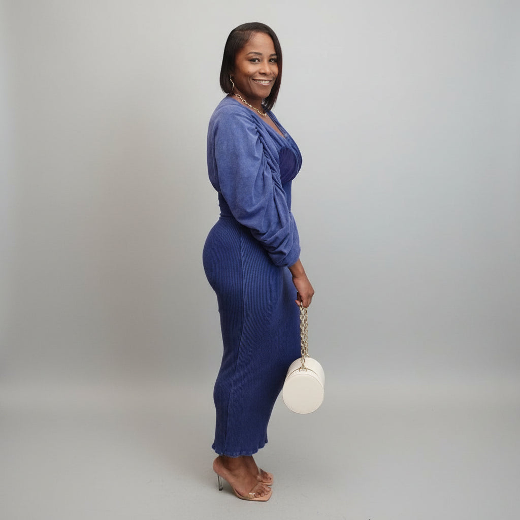 Mineral Wash/ Midi Dress