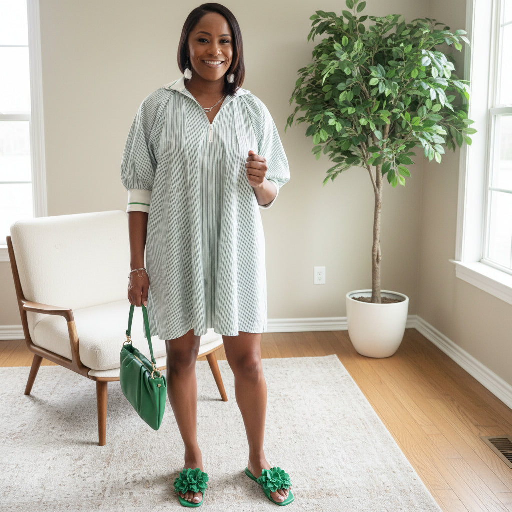 On The Go/Puff Sleeve Casual Dress