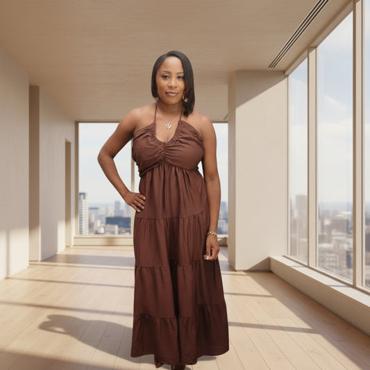 Brown Sugar/Tiered Maxi Dress