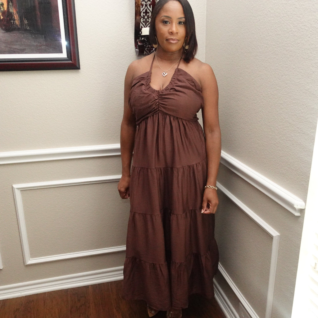 Brown Sugar/Tiered Maxi Dress