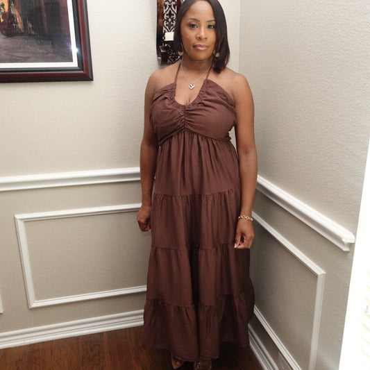 Brown Sugar/Tiered Maxi Dress