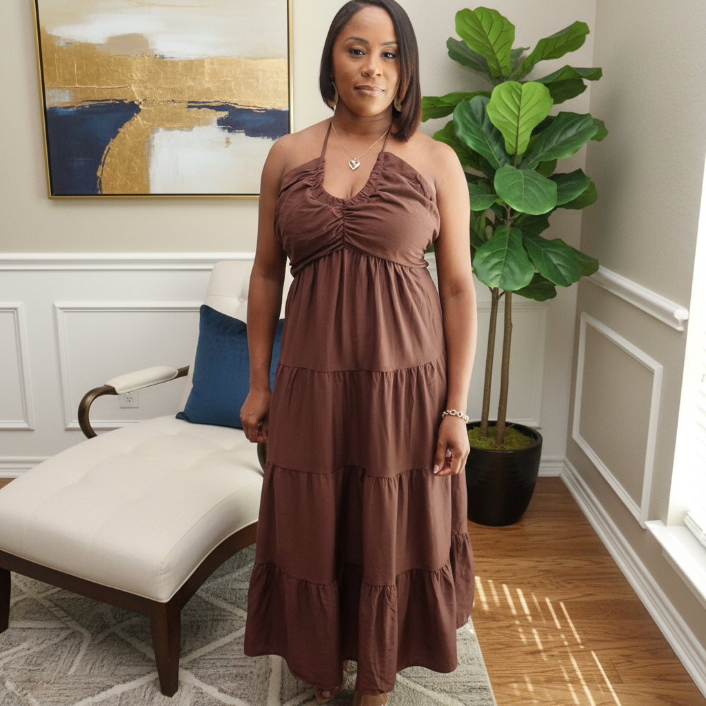 Brown Sugar/Tiered Maxi Dress