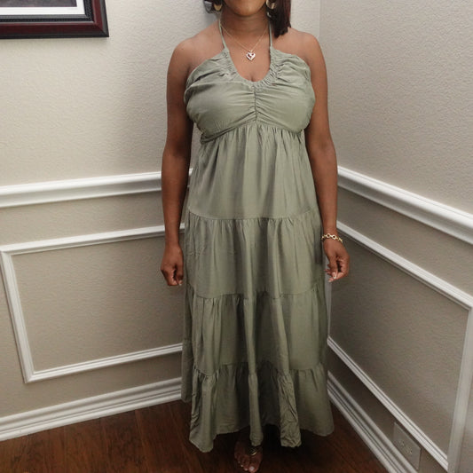 Olive/Tiered Maxi Dress