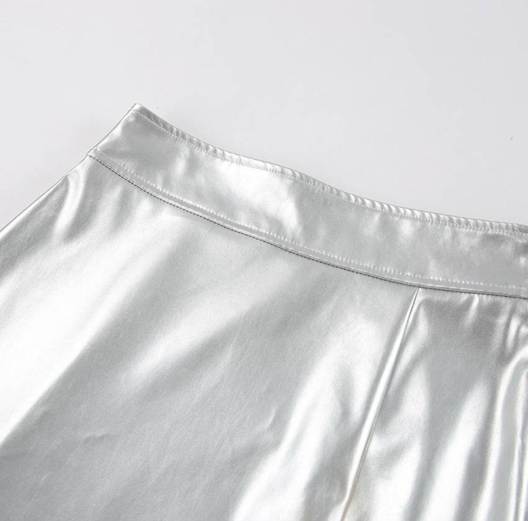 Metallic Midi Skirt