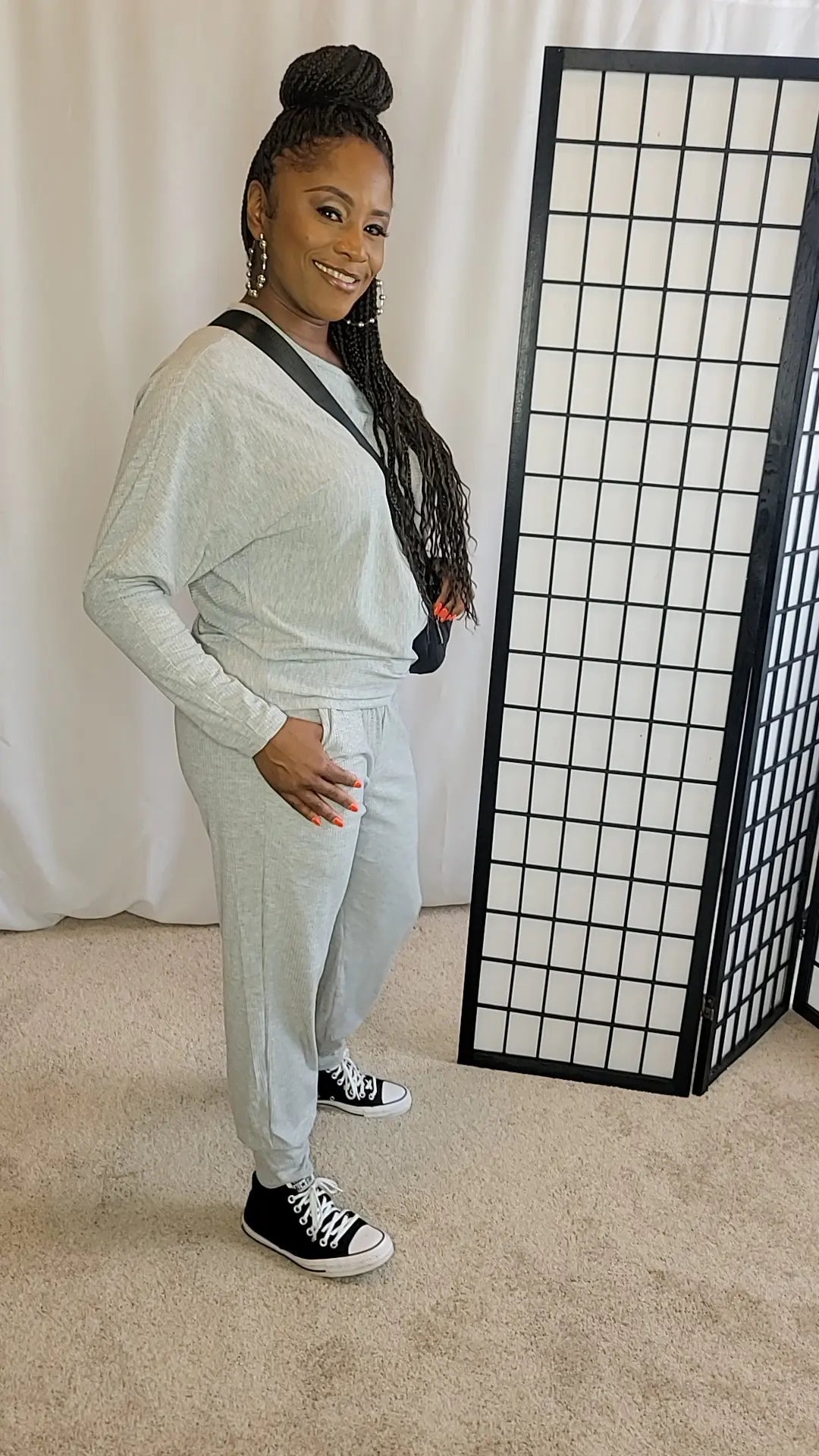 Dolman Sleeve Ribbed 2 Piece Jogger Set