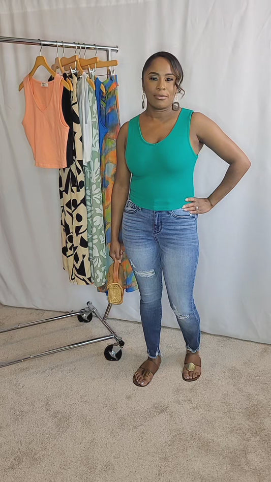 Cotton V-Neck Tank Top