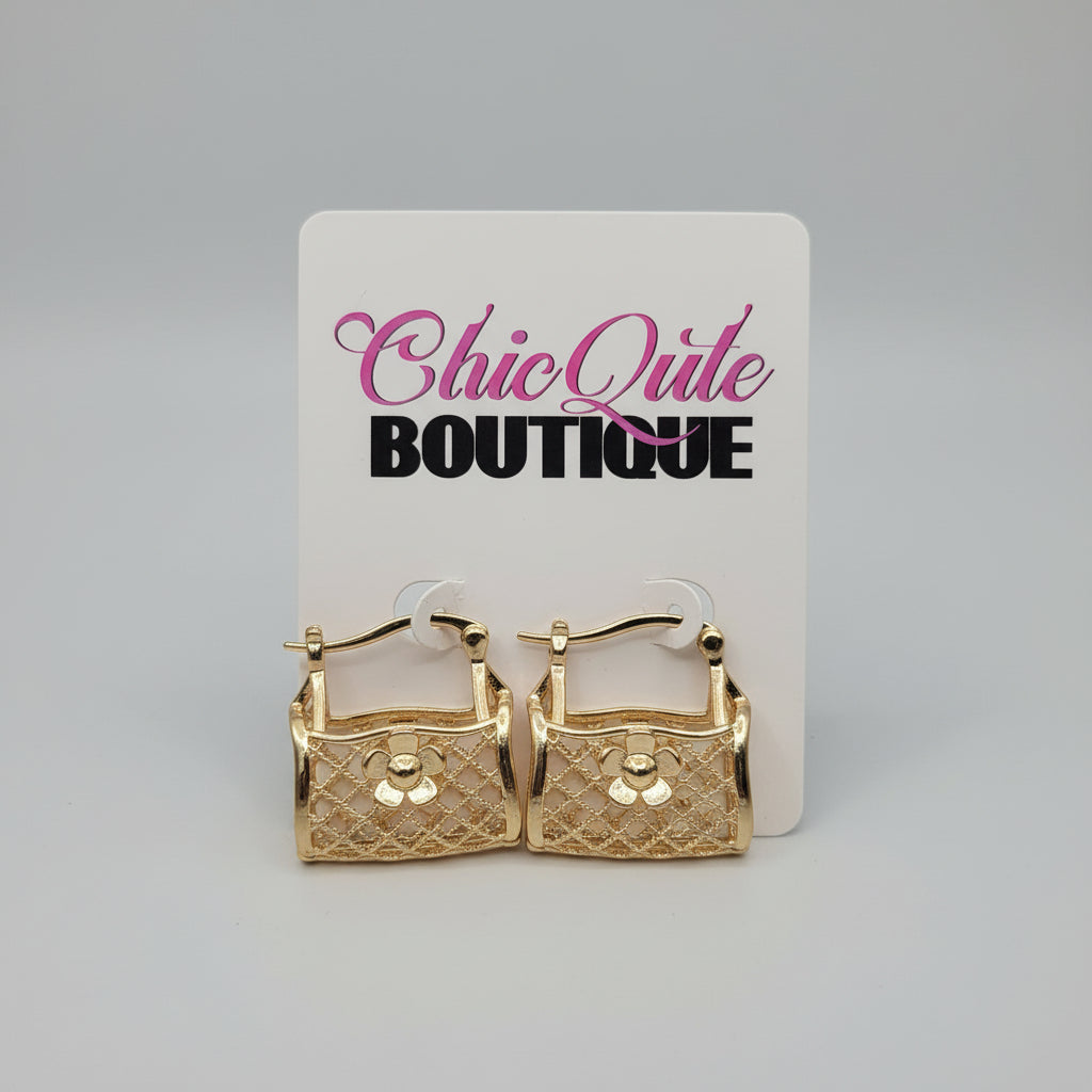 Gold Purse Earring