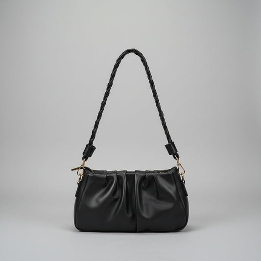 Braided Strap/ Leather Handbag