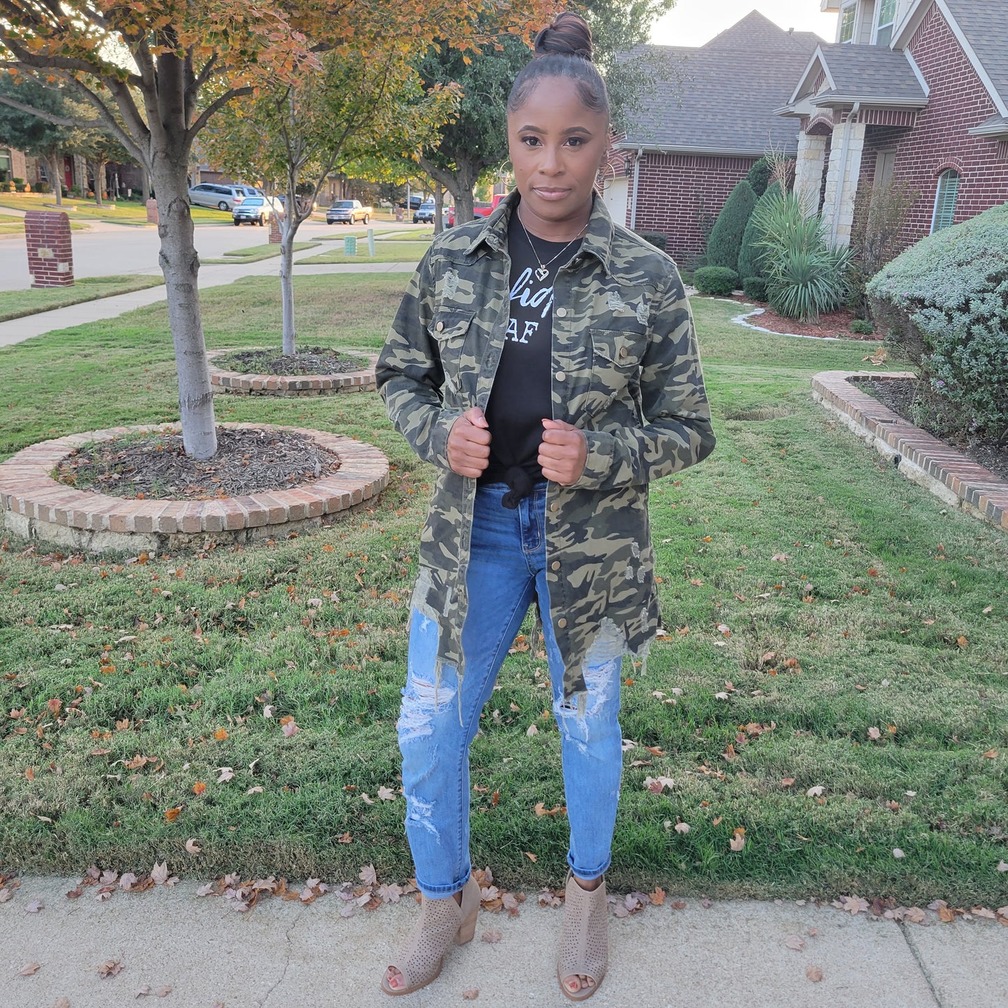 Distressed Camo Jacket