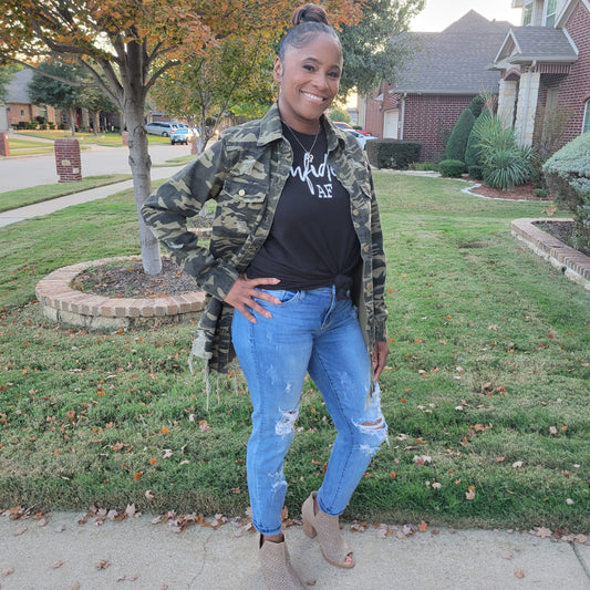 Distressed Camo Jacket