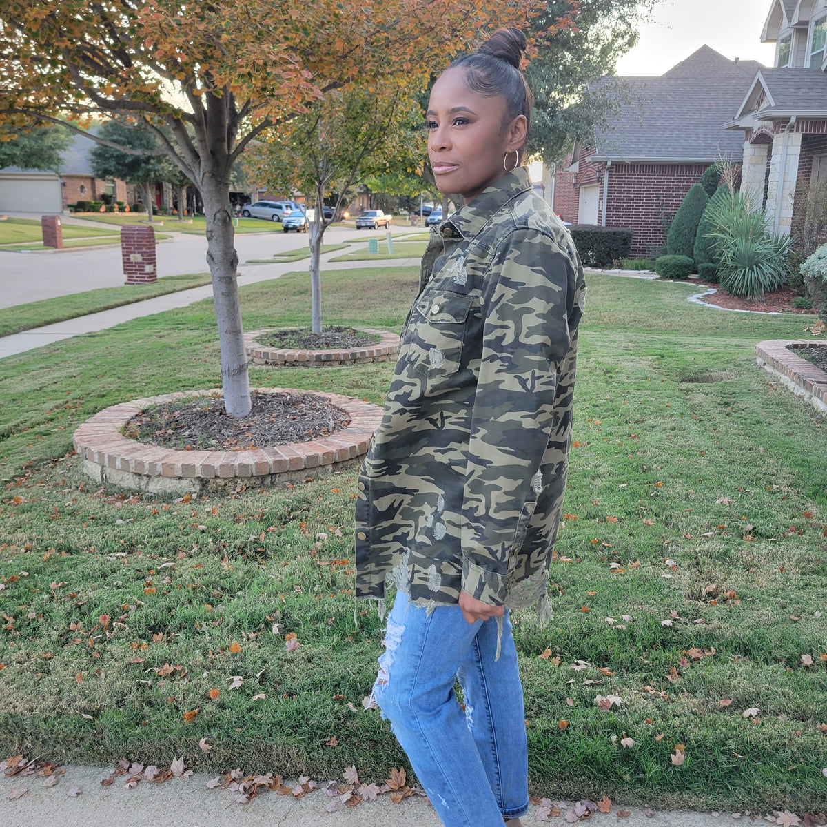 Distressed Camo Jacket