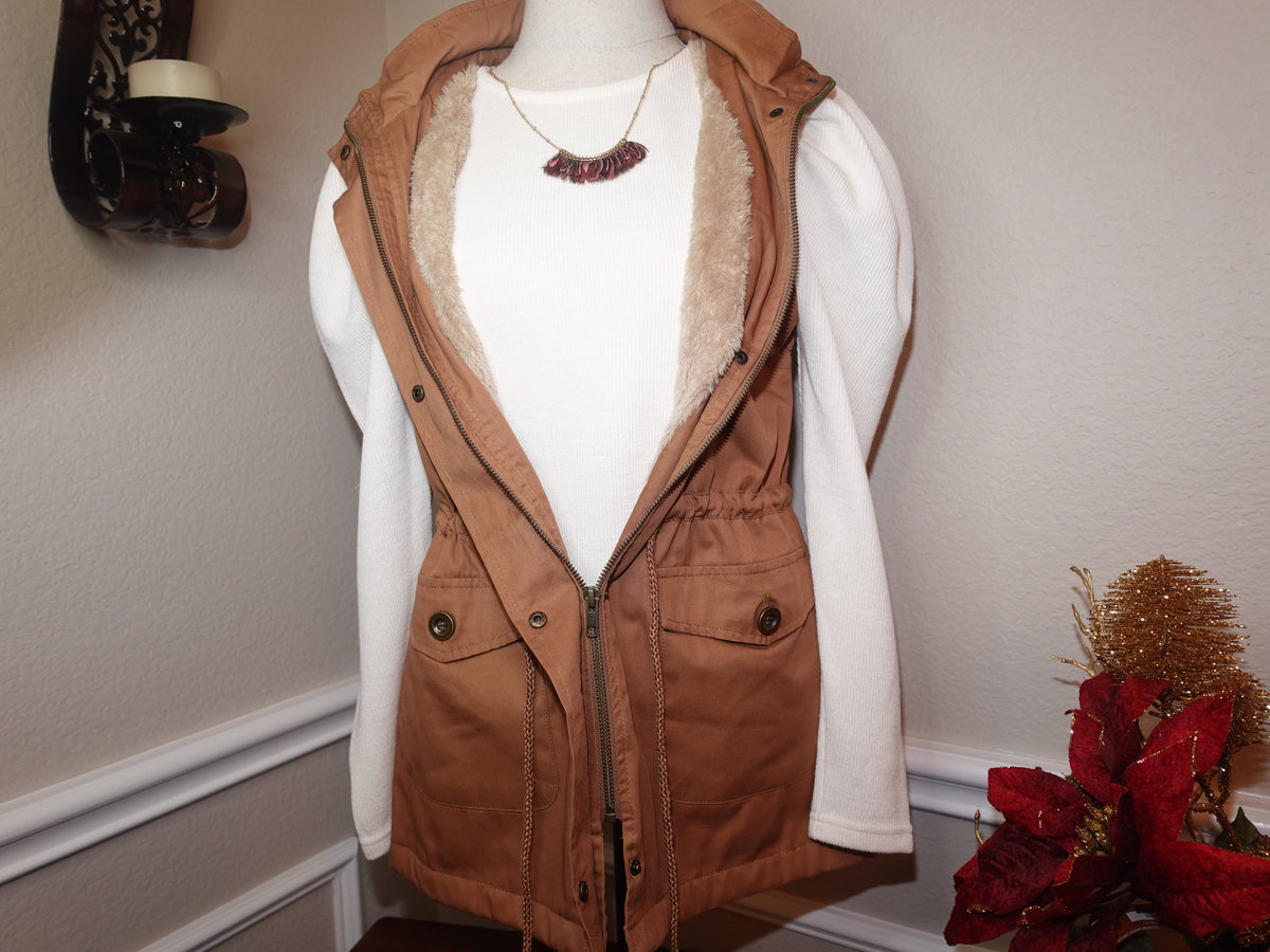 Vest with Faux Fur Lining