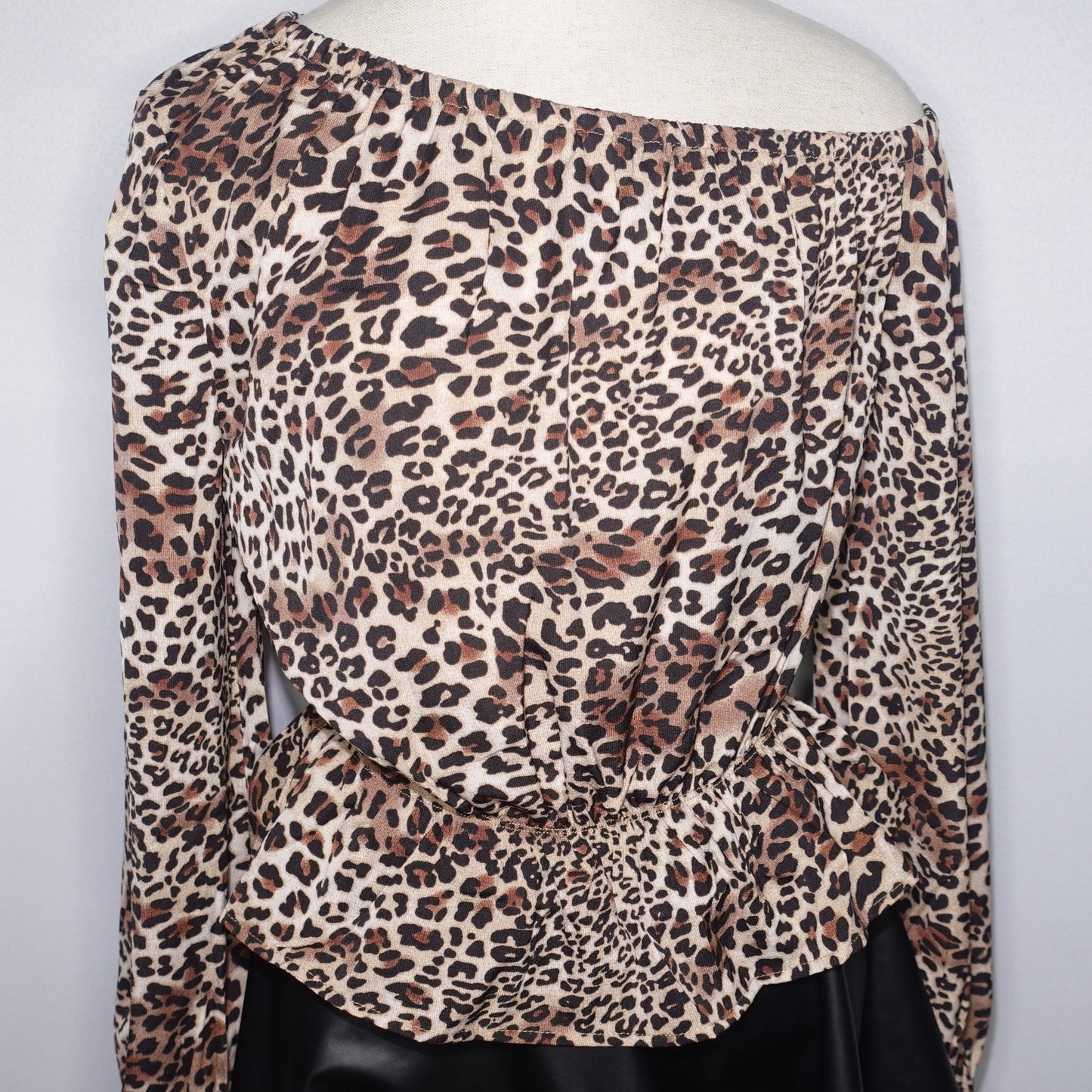 One Shoulder Leopard Top