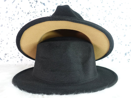 Black Doubled-Sided Fedora Hat