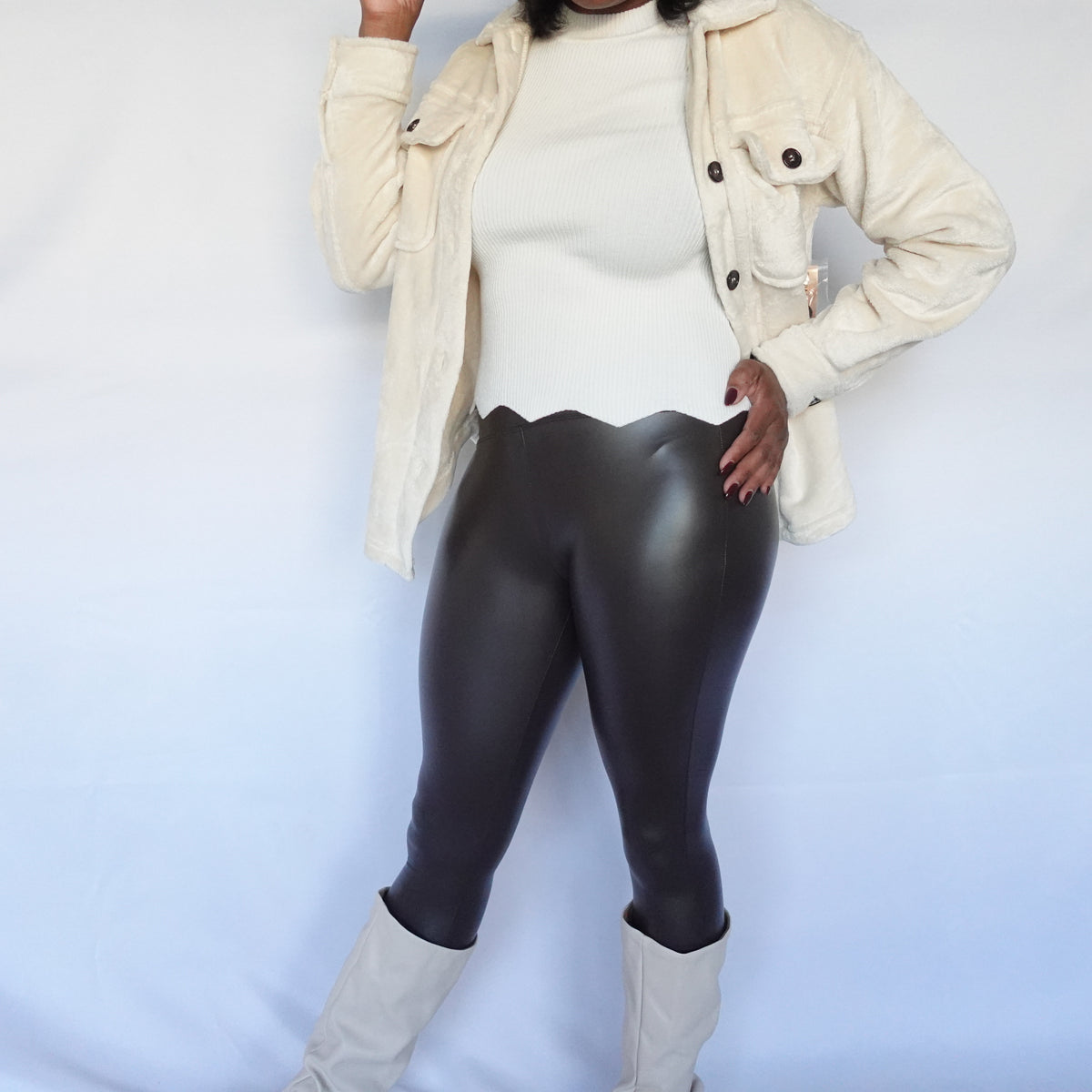 Chocolate High Rise Faux Leather Leggings