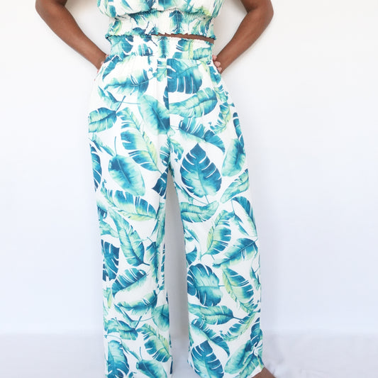 Tropical Wide Leg Pant