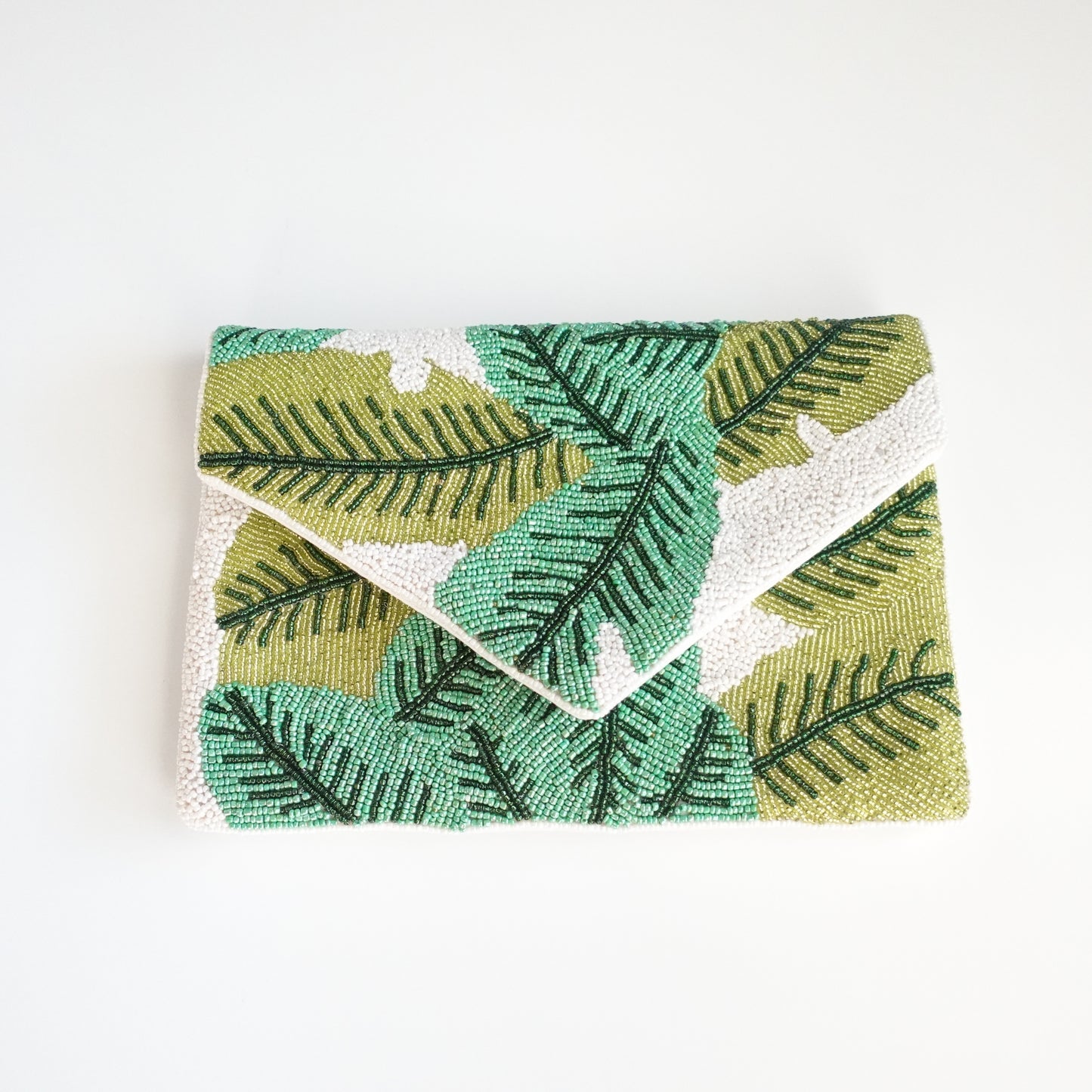 Tropical Beaded Leaf Purse