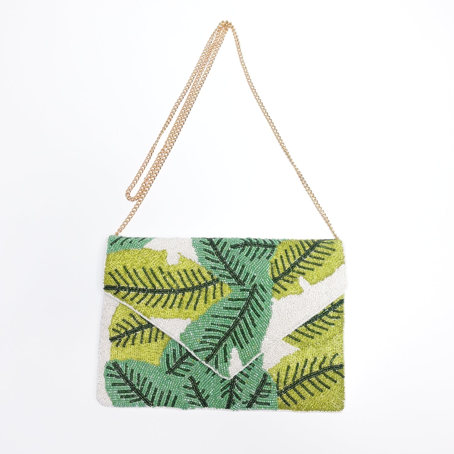 Tropical Beaded Leaf Purse