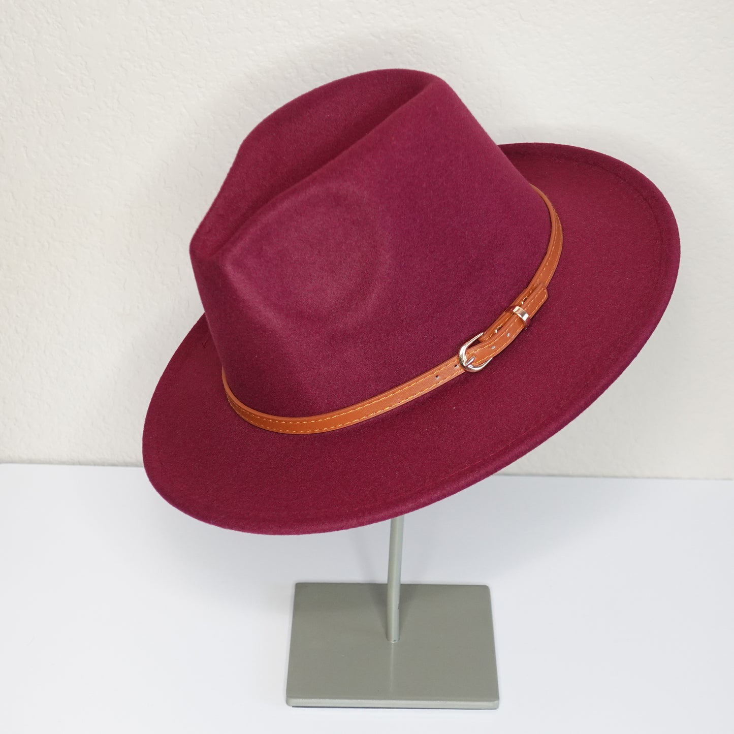 Leather Belt Fedora Hat