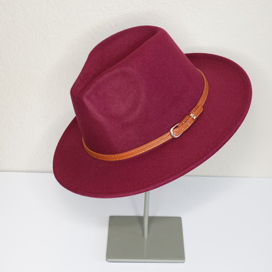 Leather Belt Fedora Hat